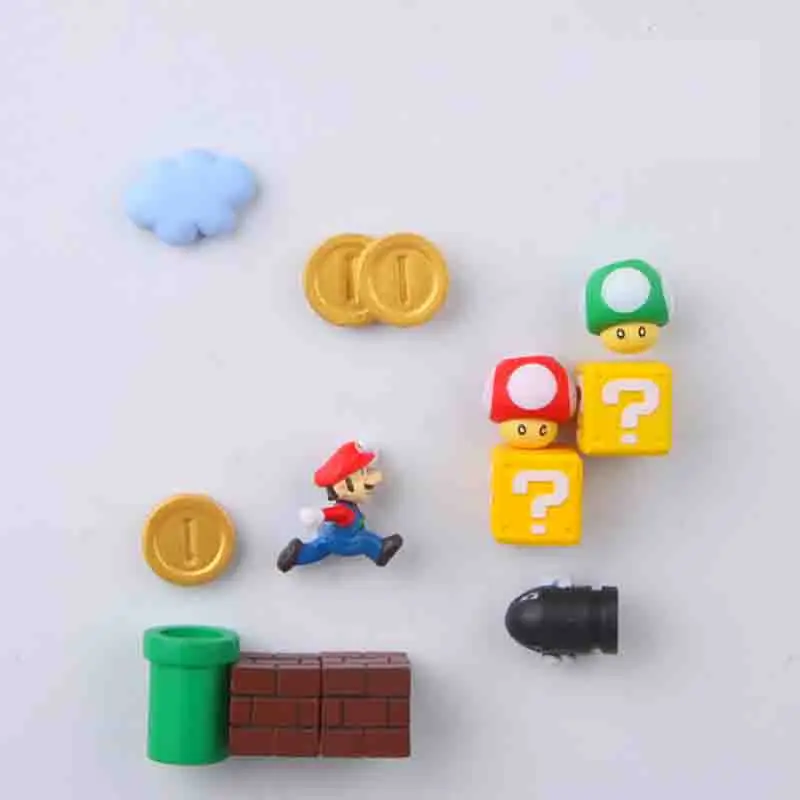 Новые 8/12/17/19/22/63 шт. 3D с рисунком из игры "Братья Супер Марио". Магниты на холодильник стикер сообщений домашний декор детские игрушки подарок на день рождения - Цвет: 12A Combinations