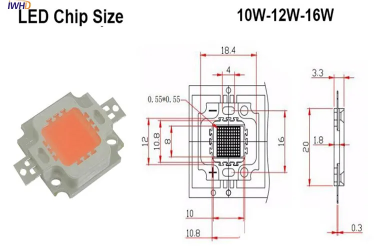 4 шт. светодиодные лампы полного спектра IWHD для выращивания растений 100