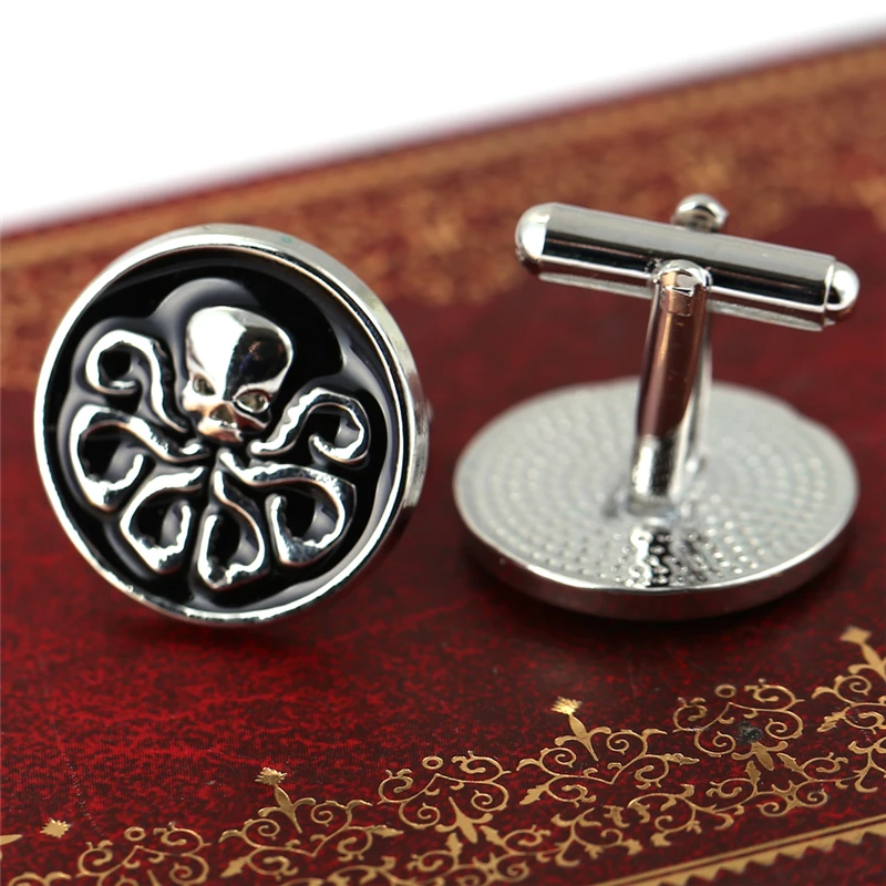 Супергероя Гидра Череп Запонки для мужских рубашек запонки высокого качества