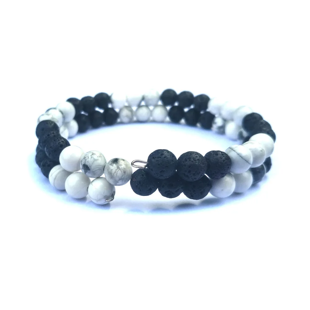 6 мм Большой 3 белый сосновый вулканический камень черный и энергетический