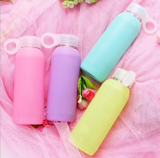 Цветная силиконовая бутылка для воды 1 шт. 280 мл уличные Портативные велосипедные