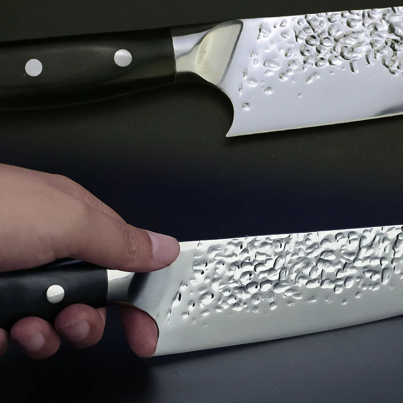 8 inch Kitchen Knife 7CR17 440C High Carbon Stainless Steel Japanese Chef Knives Meat Santoku Cleaver Pakka Wood Handle Chopper | Дом и сад