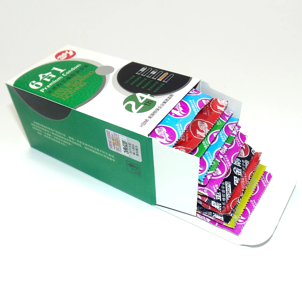 24 шт./упак. натуральный латекс стимуляция точки G зеркальные презервативы |