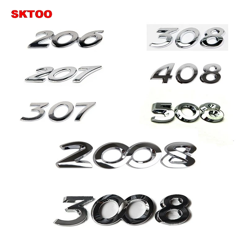 Для Peugeot 206/207/307/308/408/508/2008/3008 аксессуары цифровая эмблема автомобильный хвост