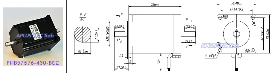 NEMA 23 Шаговые двигатели(255oz-in/76 мм/3.0a)+ Шаговые двигатели Драйвер psr5042