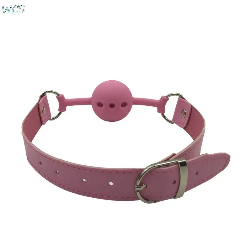 Розовый кляп из искусственной кожи для пероральной фиксации рта фаршированные