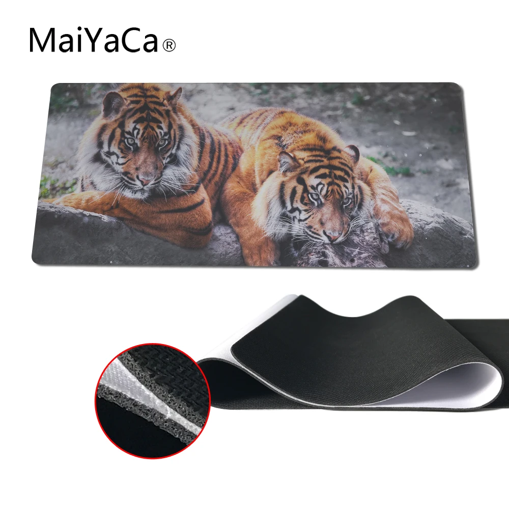 

MaiYaCa Two Tigers Speed Keyboard Mouse Pad Rubber Mat Computer Gaming Mousepad Gamer for Large Size Table Mouse Mat