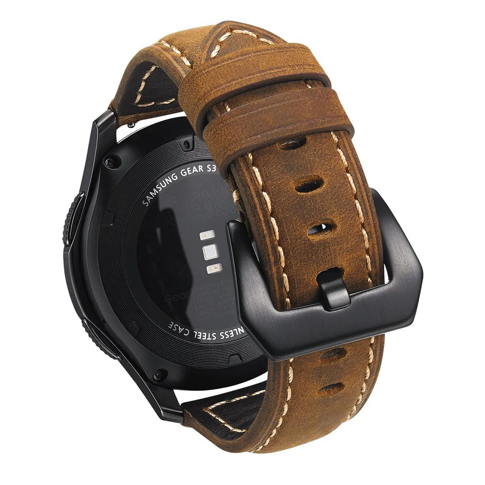 Ремешок из натуральной кожи для Samsung Gear S3 Frontier / Classic Galaxy Watch 46 мм универсальный