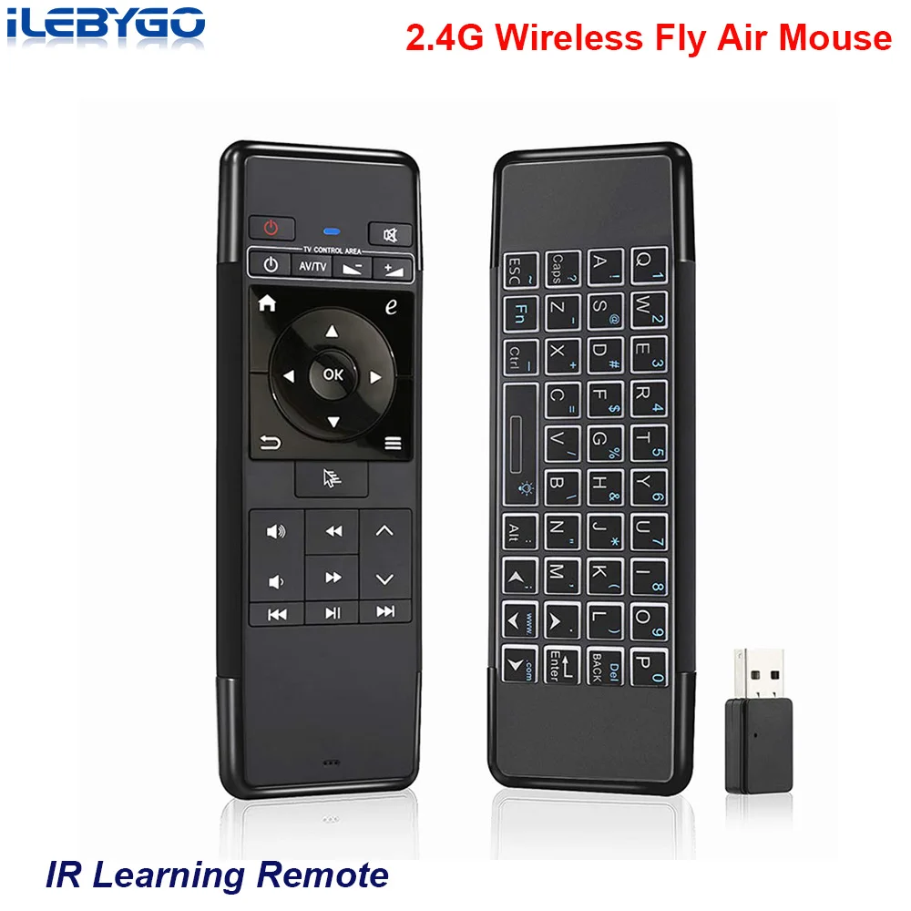 ILebygo H6 мини беспроводная клавиатура 2 4 ГГц Fly Air mouse IR Learning пульт дистанционного