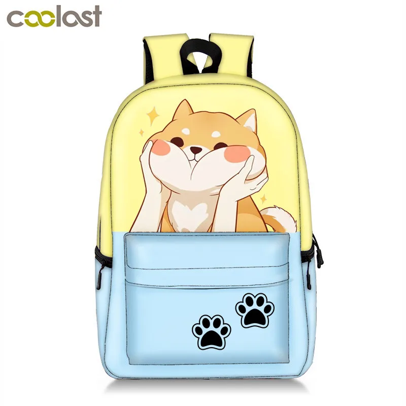 Kawaii котенок кошка/щенок собака студенческий рюкзак для девочек-подростков детские школьные сумки мультяшный рюкзак для детей сумка для книг школьные сумки - Цвет: 17qyh19