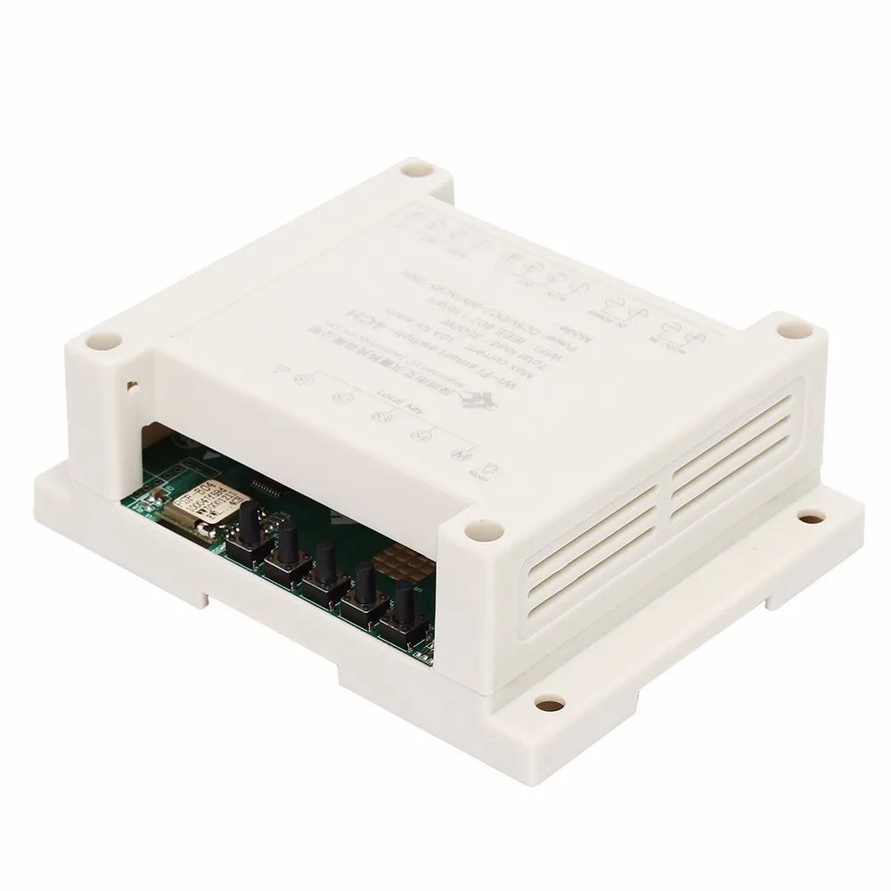 AC 220V 433MHz 4CH Inching самоблокирующийся блокировочный WIFI релейный контроллер