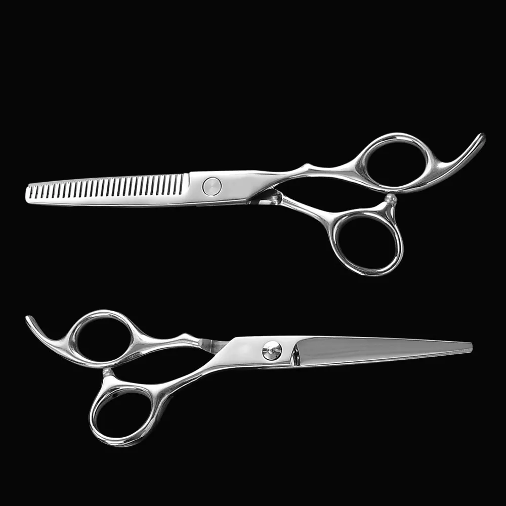 Sliver-2pcs Парикмахерские ножницы парикмахер набор ножниц для стрижки волос салоны аксессуары истончение ножницы многоцветные по желанию - Цвет: Sliver-2pcs