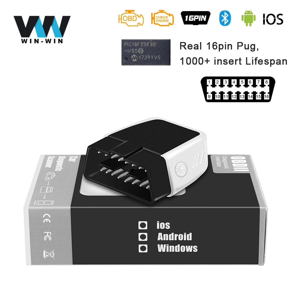 ELM327 V2.2 PIC18F25K80 OBD2 bluetooth 4 0 wifi сканер для Android/IOS ELM 327 V1.5 Wi Fi OBD автомобильный