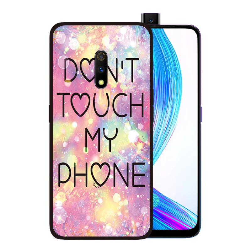 Мягкий силиконовый чехол черного цвета для OPPO Realme X Lite 3 Pro F11 F9 Find Don't Touch My Phone Cover |