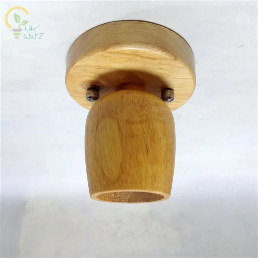 Скандинавская деревянная Светодиодная потолочная лампа E27 винтовые потолочные