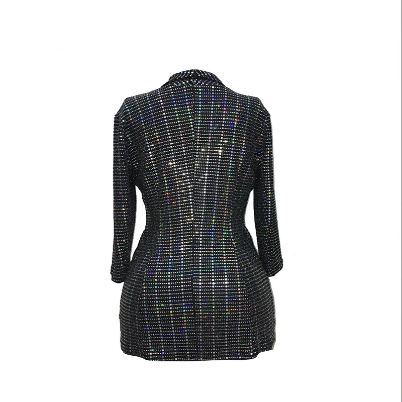 

High Quality Sequin Bling Bling Full Sleeve Women Long Jackets Women Outerwear