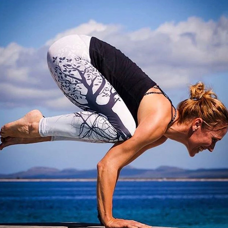 Женские сексуальные эластичные спортивные брюки штаны для занятий йогой