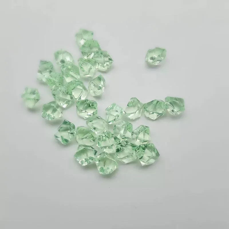 light green Стразы, акриловый кристалл, драгоценный камень, неправильный акриловый кристаллический камень, пластиковый лед, фотография, украшение для аквариума, голый камень - Цвет: light green