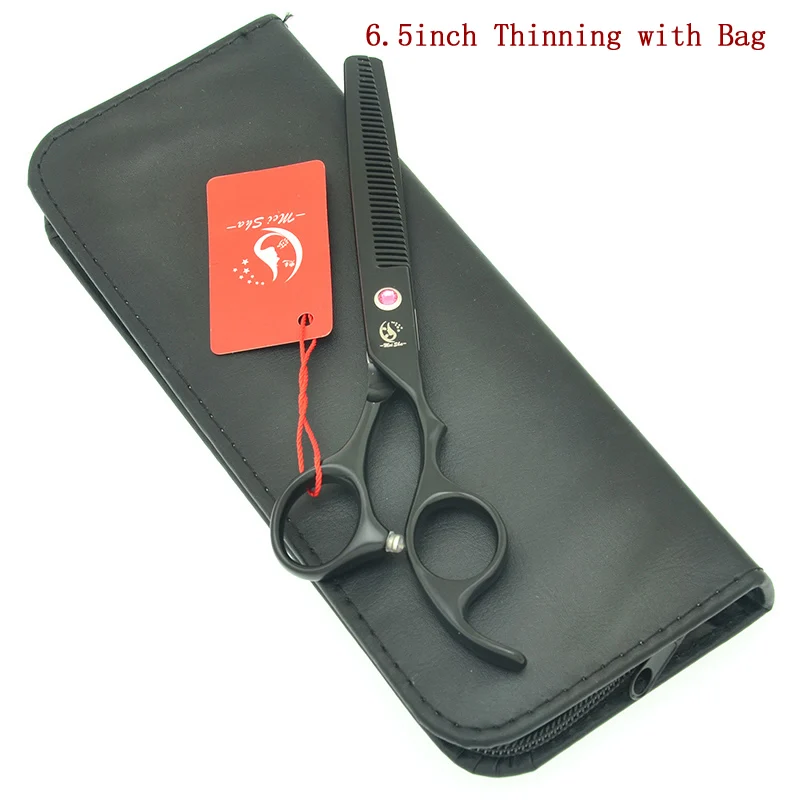 HA0462 with case Meisha 7," черные Профессиональные Большие Парикмахерские ножницы 6,5" Парикмахерская Истончение обрезать ножницы парикмахерский инструмент HA0461 - Цвет: HA0462 with case