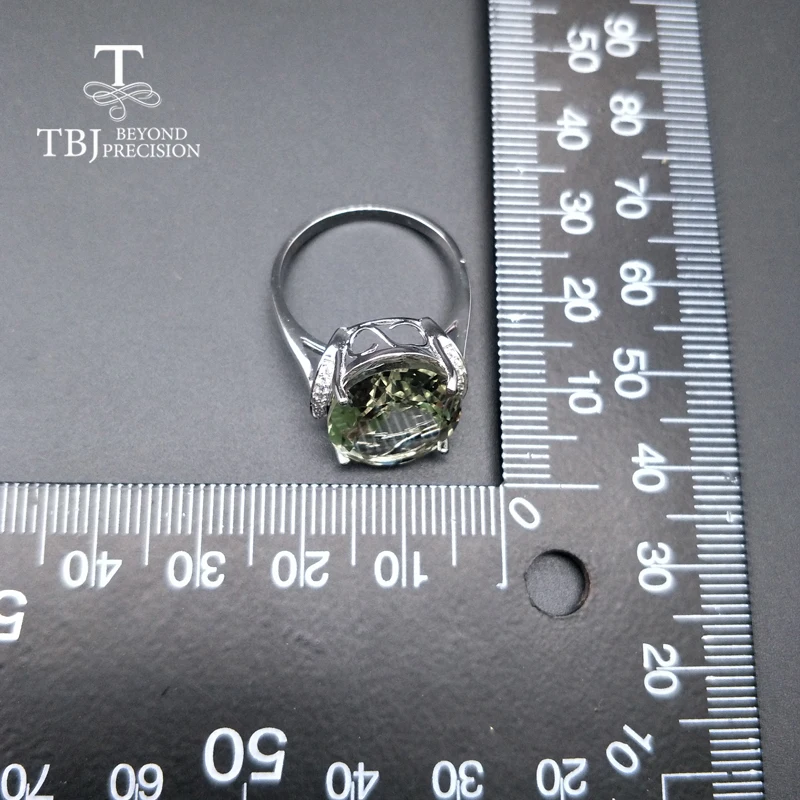 Кольцо с зеленым аметистом TBJ кольцо prasiolite натуральный драгоценный камень