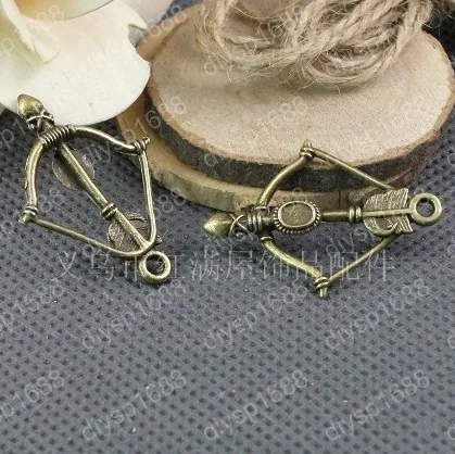 

100 pcs/lot Zinc alloy bead Antique Bronze Plated Charms Pendants Fit Jewelry 36*25MM Open arrows Shape JJA1643
