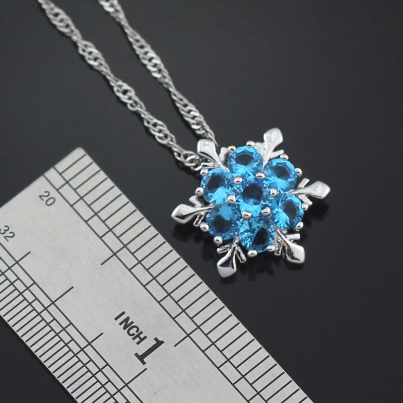 Женские Ювелирные наборы HAIMIS с синим камнем и серебряной цепочкой серьги