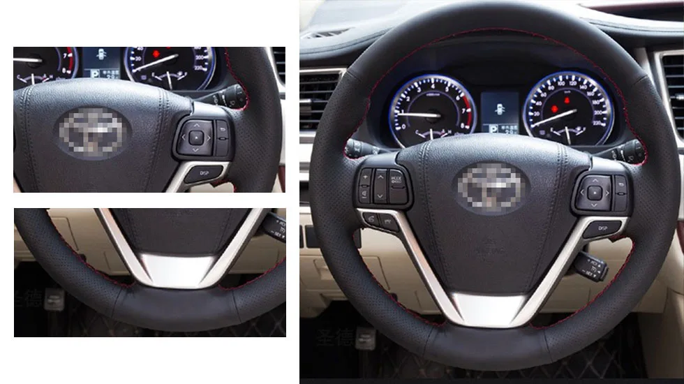 LUNDA черный кожаный чехол рулевого колеса автомобиля для Toyota Auris E'Z RAV4 2013 Corolla 2013- ручная работа
