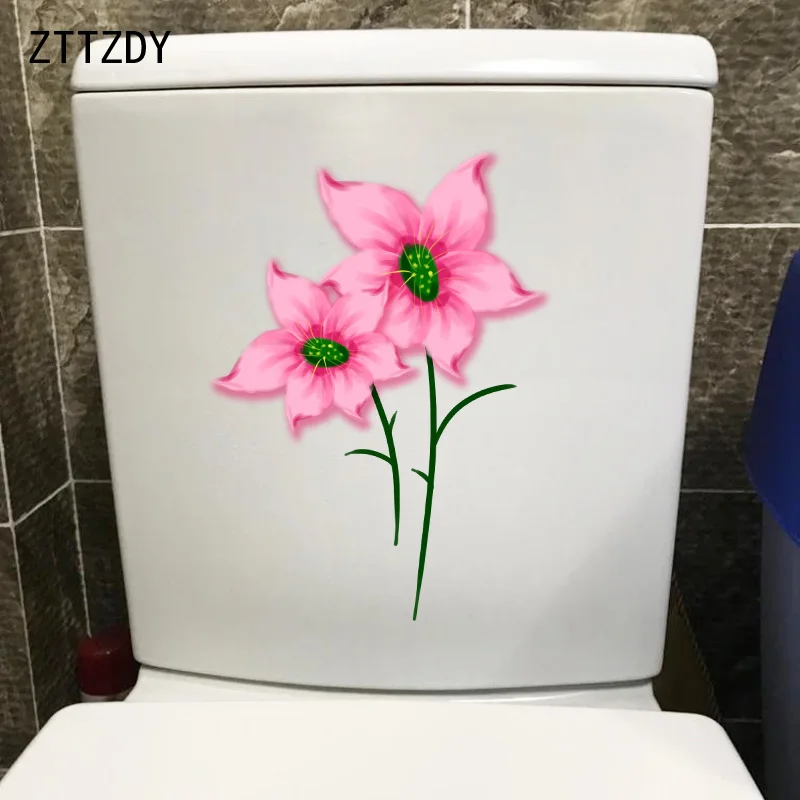 ZTTZDY 16 3*22 1 см ручная роспись розовый цветок Эстетическая Туалетная наклейка