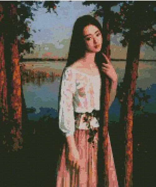Рукоделие, леди и кошка милые животные люди 14CT счетная вышивка, DIY DMC наборы вышивки крестиком, художественный узор вышивки крестом Декор