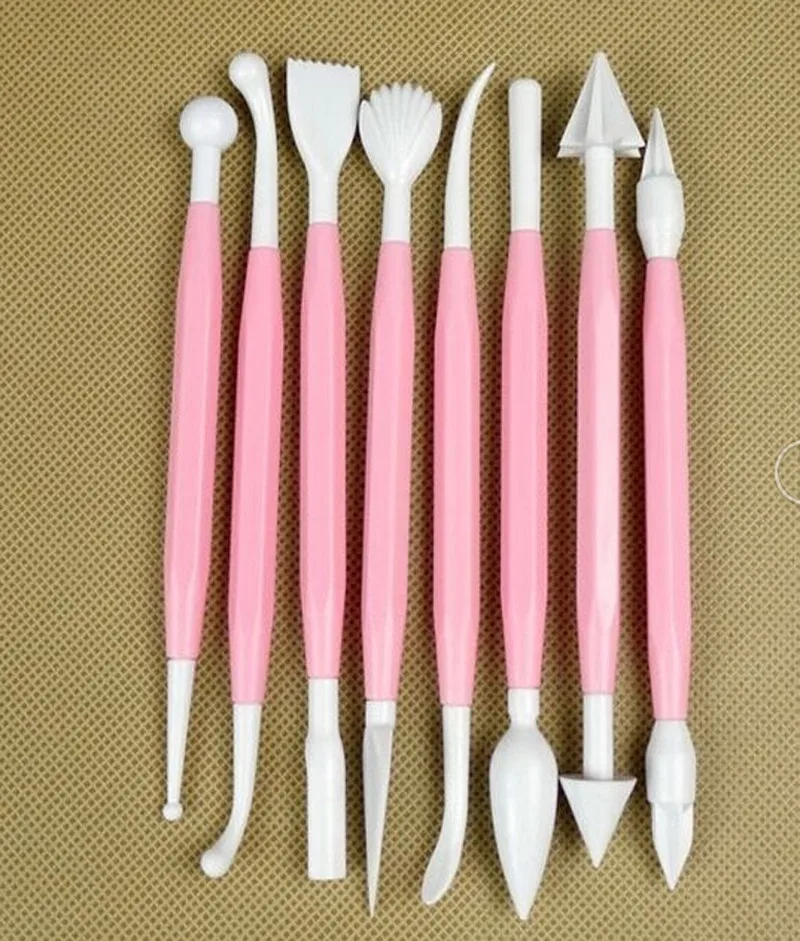 8 шт./лот ABS DIY Кондитерские торт кекс Fondant Цветок Sugarcraft моделирование скульптуры украшения Резаки для SIM-карт Инструменты комплект Кухня bakware