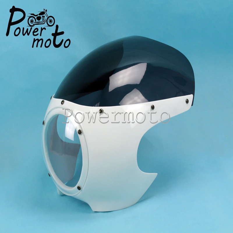 5-3/4 &quotБелая мотоциклетная фара обтекатель Маска Viper Classic Cafe Racer Drag Racing для Harley