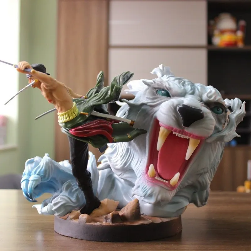 Аниме One Piece Roronoa Zoro Fighting Tiger Ver. ПВХ экшн фигурки коллекционные модели