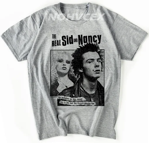 Sid Vicious Футболка с принтом Мужская Летняя Sid Vicious Sex Pistols топы Мужские футболки с рукавом реглан рок футболка ringer Tee - Цвет: Серый
