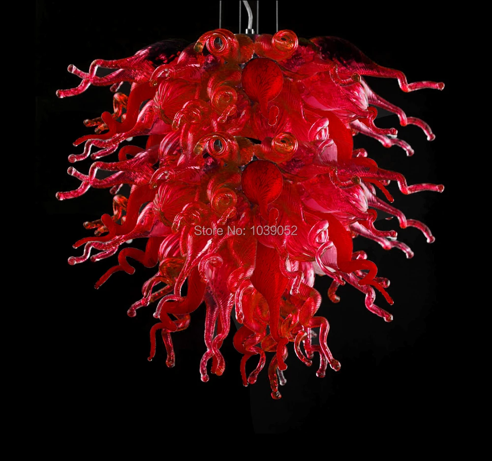 

Free Shipping Wedding Decoration Hand Blown Glass Chandelier Red