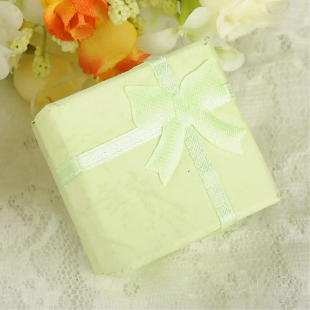 4x4x3cm Green 1 шт. коробка для хранения ювелирных изделий черное ожерелье коробка для кольца Подарочная коробка бумажная коробка для украшений Упаковка браслет серьги дисплей с губкой - Цвет: 4x4x3cm Green