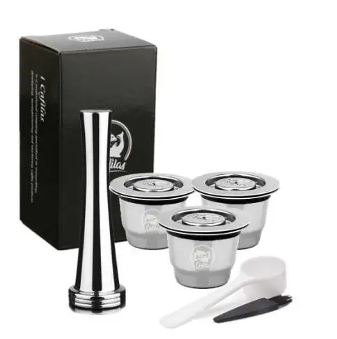 ICafilas капсулы для эспрессо фильтр Recargables Nespresso нержавеющая сталь металл Nespresso многоразовые капсулы для кофе многоразовые капсулы - Цвет: 3capsule1tamper