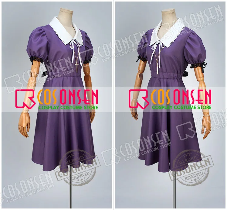COSPLAYONSEN Gakkou Gurashi! Школа Живите! Megumi Сакура костюм для косплея фиолетового цвета