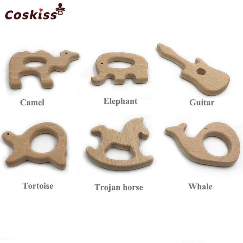 Органический Детский Прорезыватель для зубов деревянный естественное