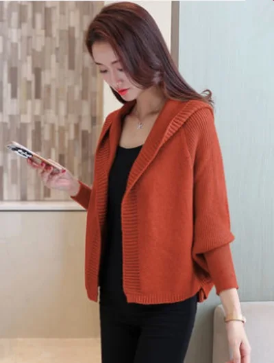 Весна 2019 модные новые корейские трикотажные рукава летучая мышь женские пальто