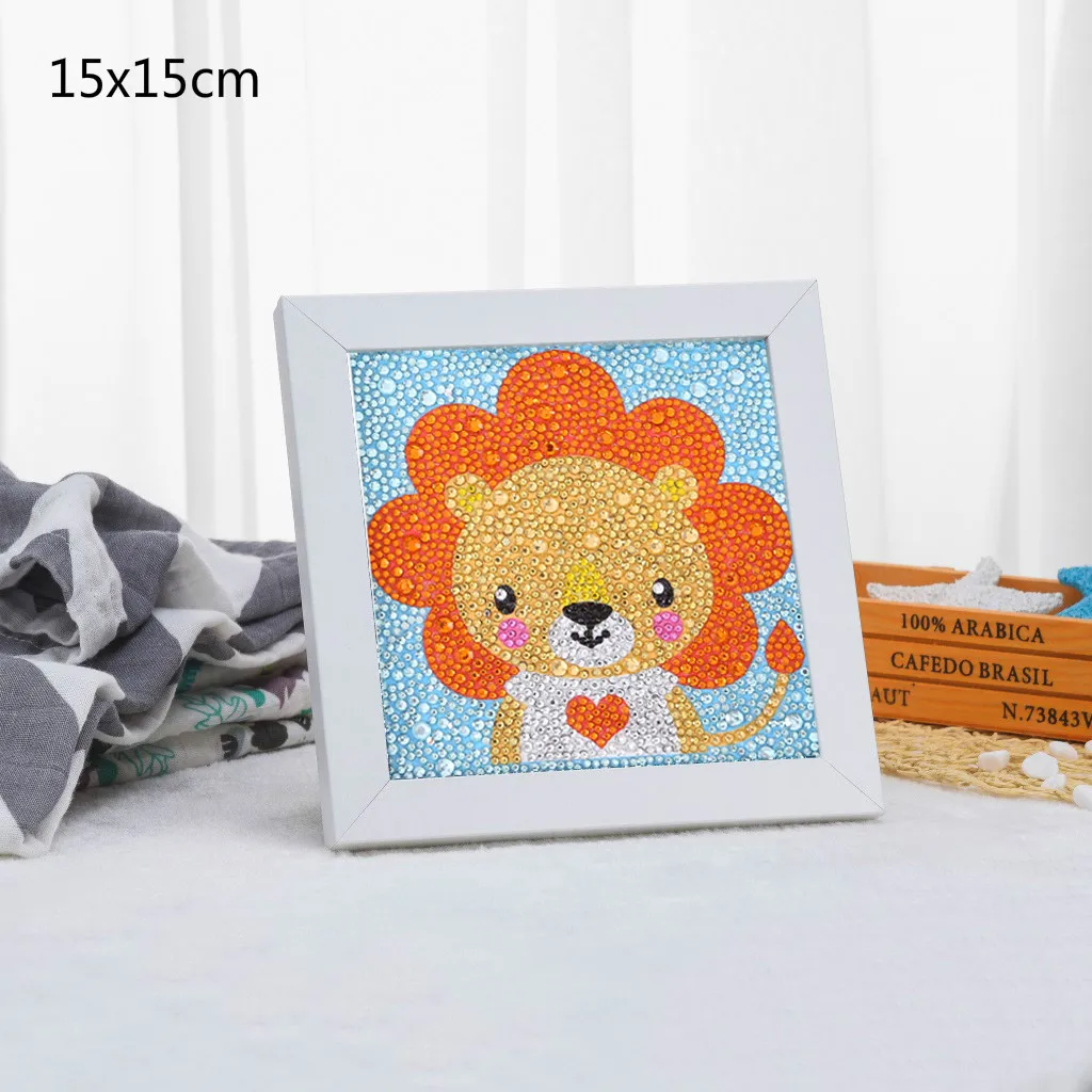 lion 5D DIY Полная Алмазная Картина милые животные алмаз особенной формы вышивка динозавр собака слон для детей игрушка для декорации дома - Цвет: lion