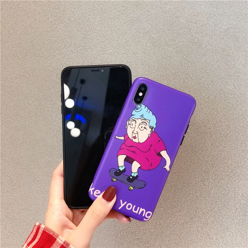 WTSZKL милый мультяшный скейтборд с рисунком Дедушка чехол для телефона iphone 8 7 6 S Plus