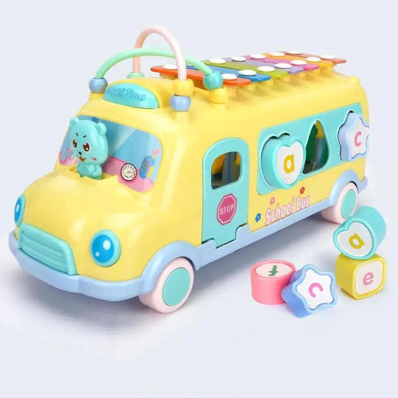 Детский автобус стук пианино детская головоломка beat Музыкальный барабан