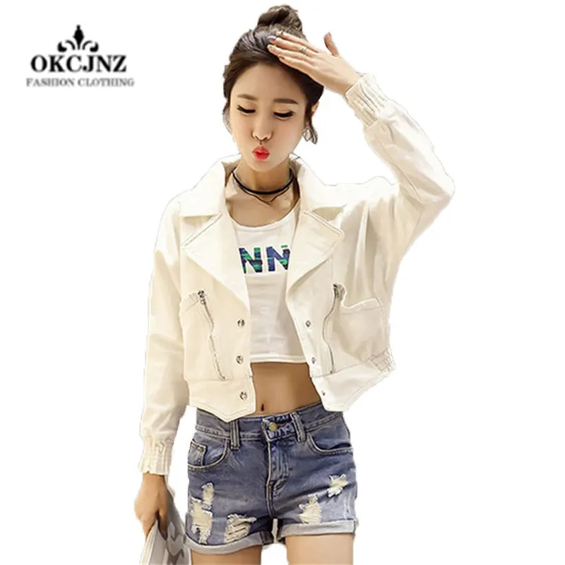 Корейская версия женских белых джинсовых коротких пальто весна и осень новая