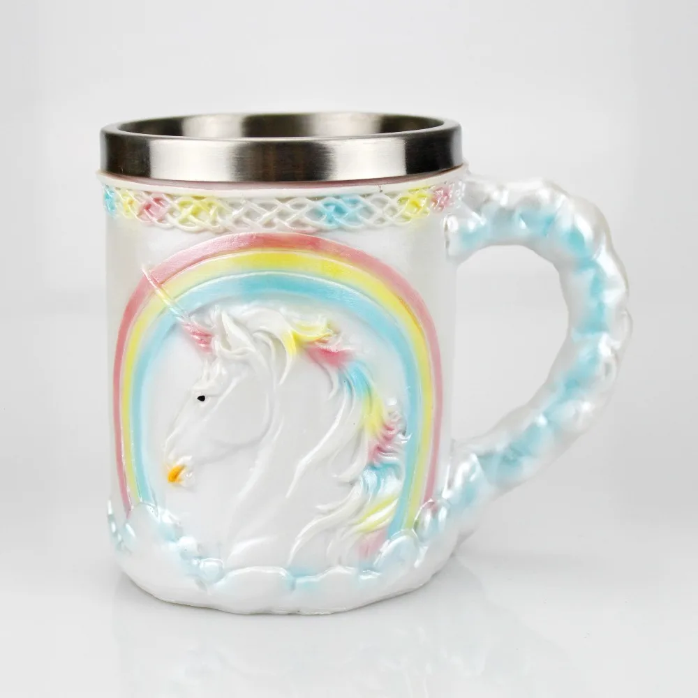 Кружка Череп волк Павлин Дракон Единорог якорь 3D чашка кофейная пивная кружка