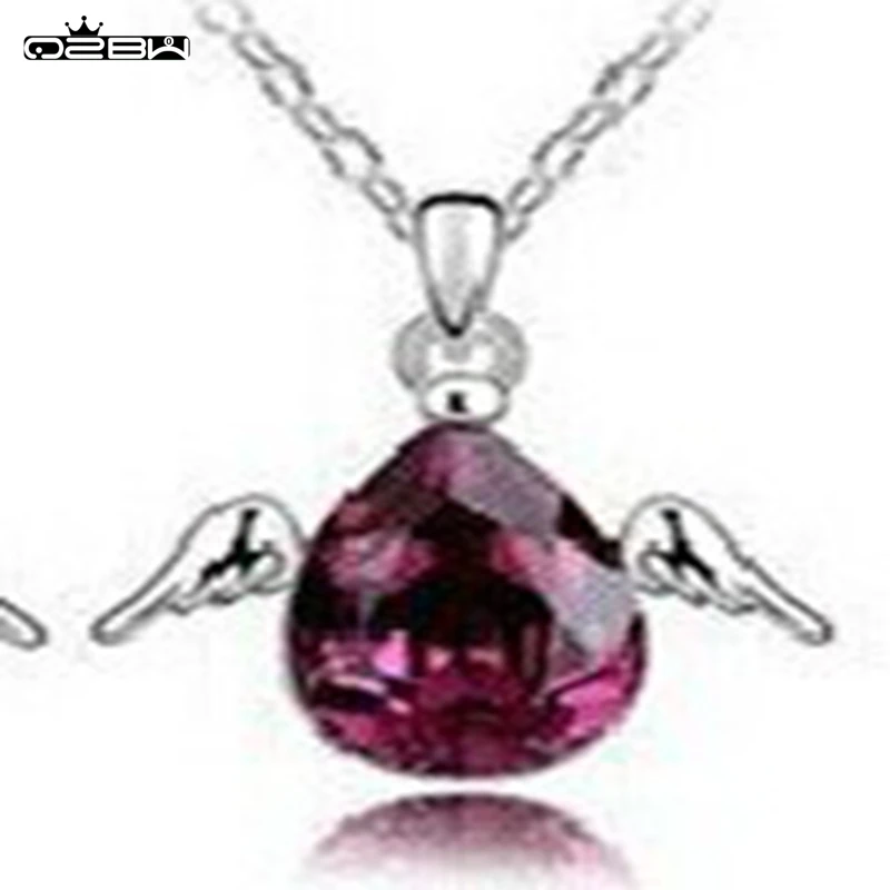 Новый Белый CZ Алмаз Ангельские Крылья Ожерелья & Подвески Женщины Ожерелье