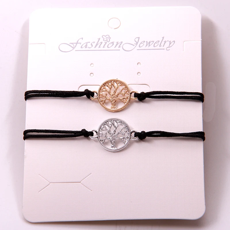 2 шт./компл. золотой серебряный плетеный браслет из древа жизни талисман Lucky Red String