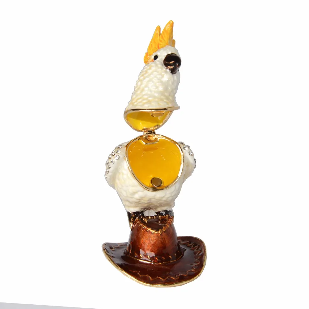 

Cockatiel Trinket Jewelry Ring Box Crystals Jeweled Cockatoo Bird Figurine Ornament Collectible Gifts for Her