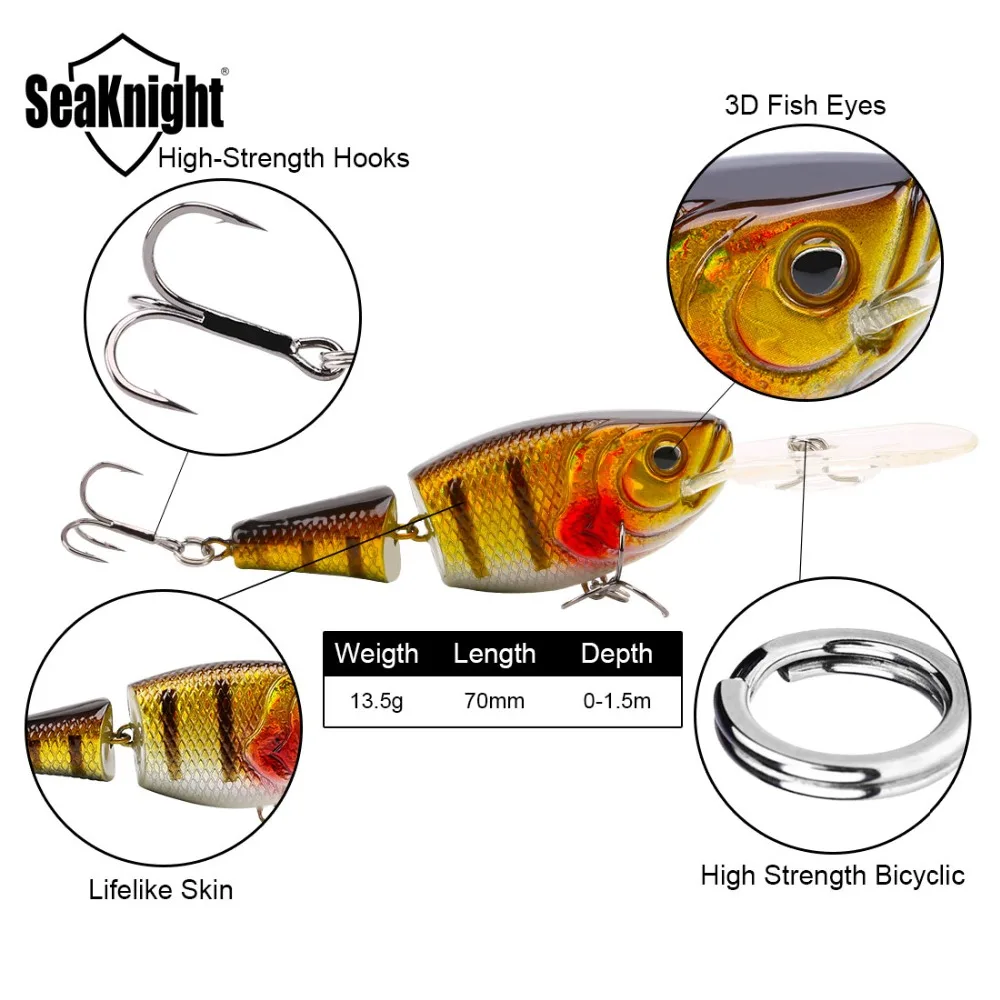 SK028 доску приманки 1 UNID 70 мм 10 г 0 ~ 5 м 2 секции Crankbait Жесткий Пластик Рыбалка