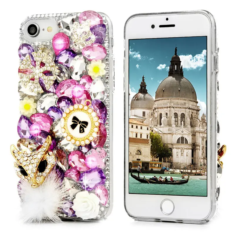 YOKIRIN 3D чехол со стразами и блестками крышка для iPhone 7 Bling Fox Crown Flower Elephant Fundas чехлы