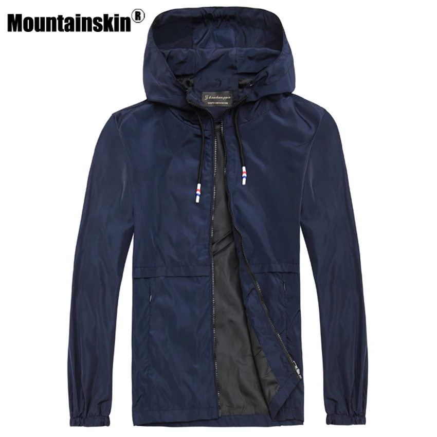 Mountainskin 2018 Solid Men's Jackets 6XL Spring Casual Hooded Men Coats Fashion Male Outerwear Brand Clothing SA263 | Мужская